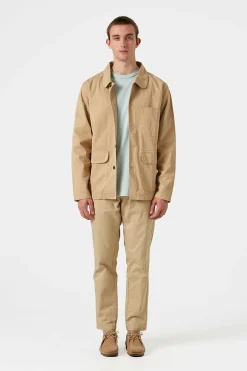 Shop Albatros Jacket Plain Tan Men Outerwear