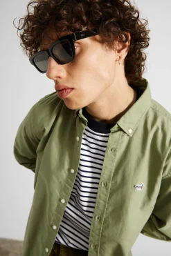Clearance Bd Shirt Oxford Plain Olive Men Shirts
