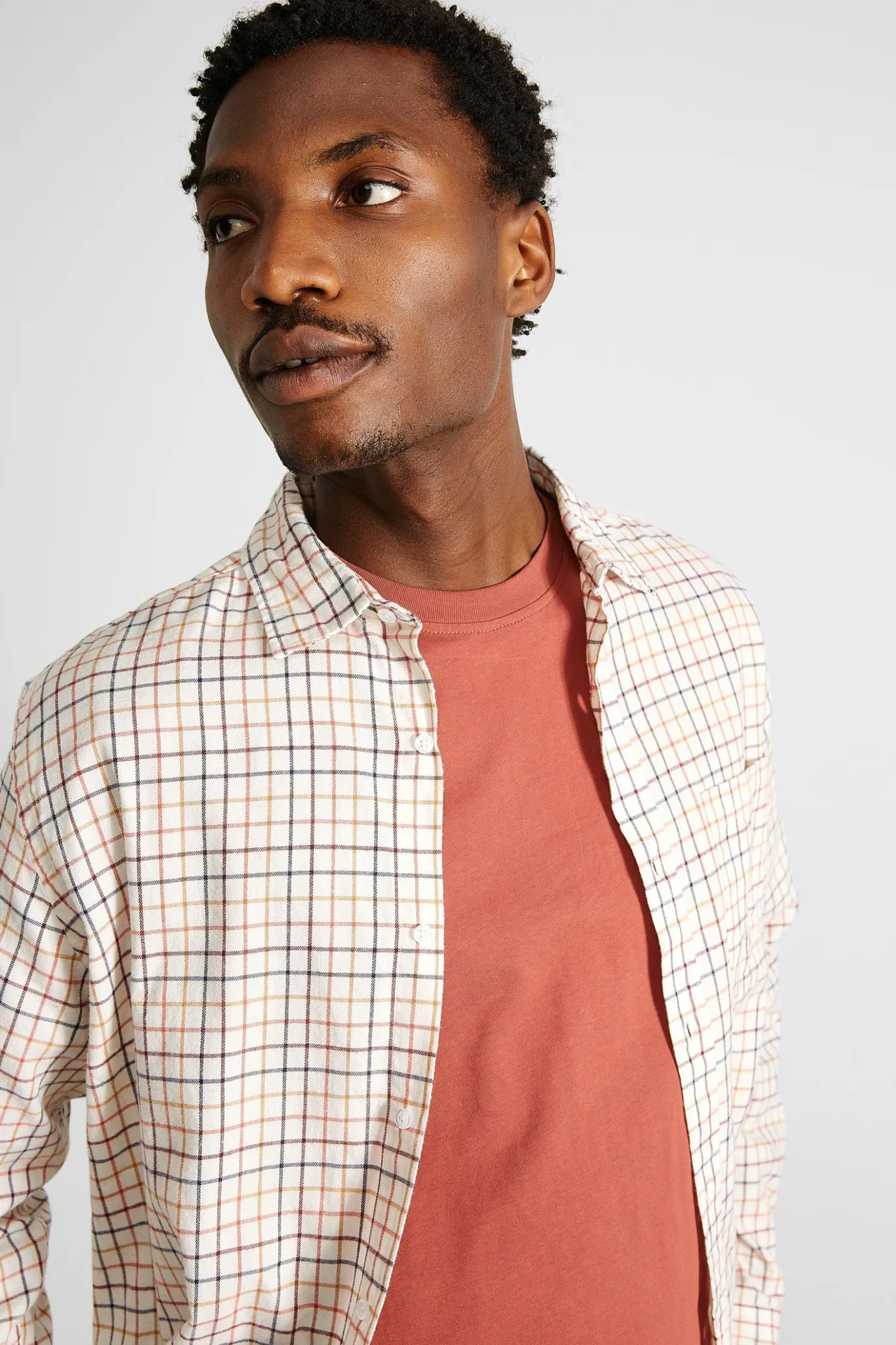 Clearance Blend Shirt Plain Beige Men Shirts