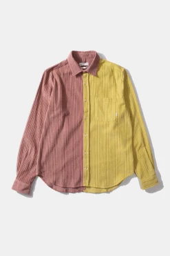 Clearance Block French Cord Plain Salmon Men Shirts