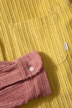 Clearance Block French Cord Plain Salmon Men Shirts