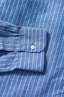 Flash Sale Bold Shirt Vertical Stripes Blue Men Shirts