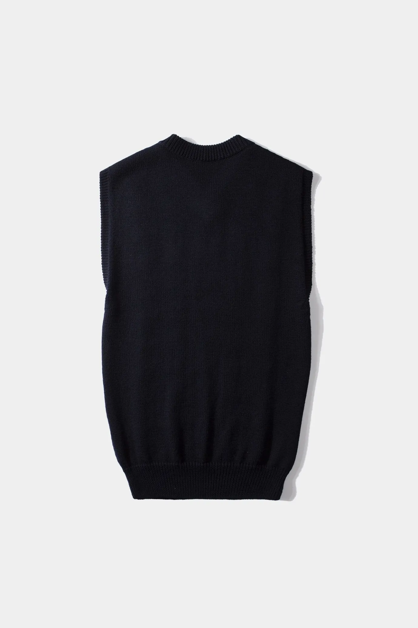 Best Sale Braided Vest Plain Navy Men Knitwear
