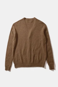 Discount Brioche Cardigan Plain Brown Men Knitwear
