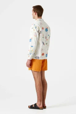 Store Classic Colour Plain Orange Men Swimwear