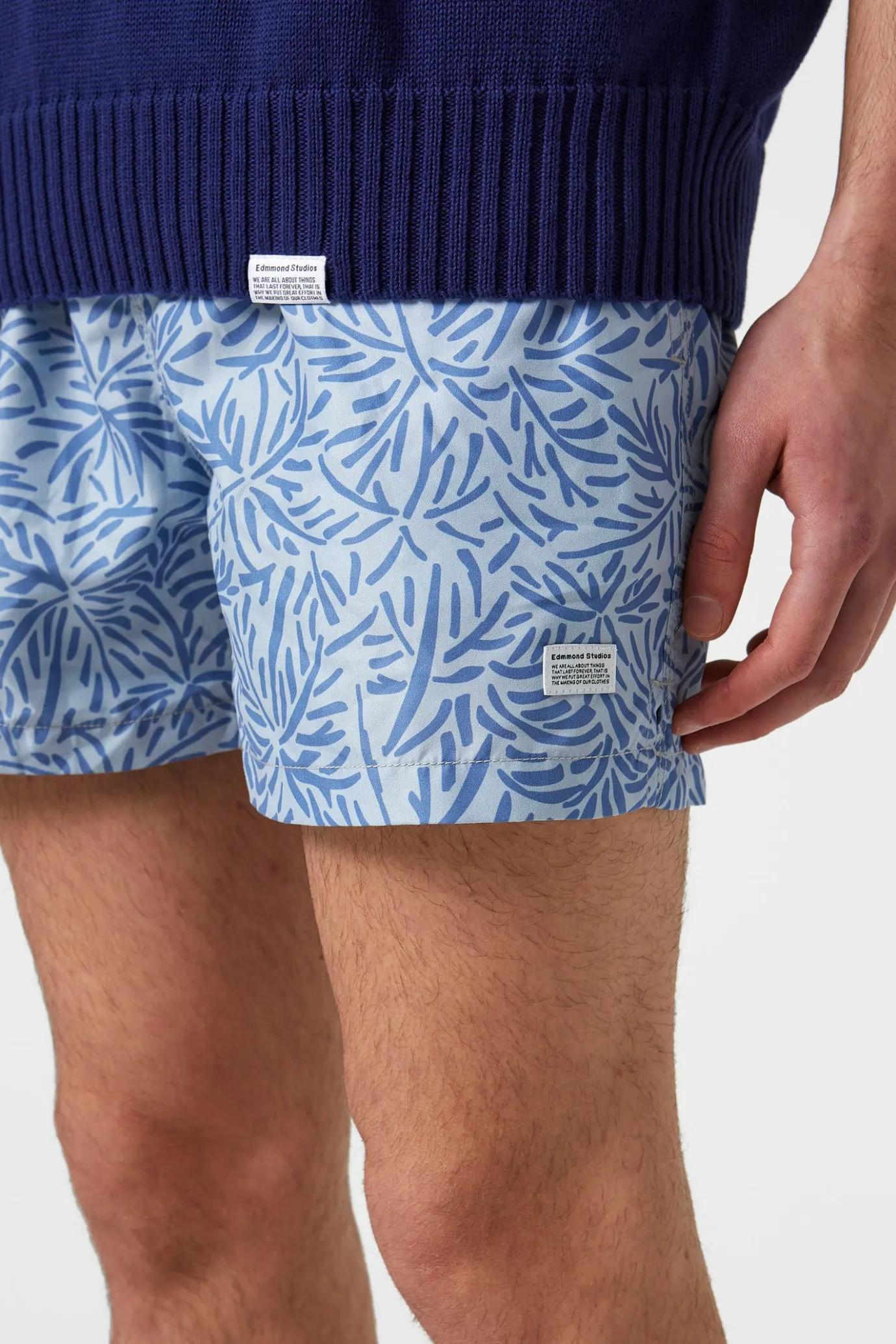 Sale Coco Pocket Plain Blue Men Swimwear
