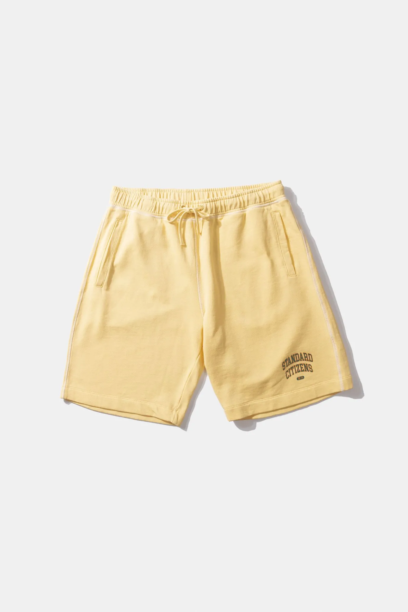 Best Sale College Arch Shorts Plain Light Yellow Men Trousers