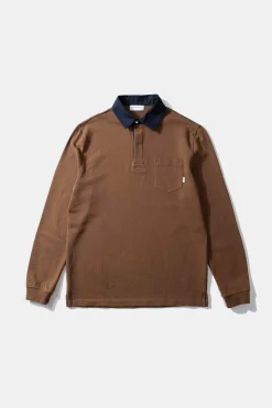 Cheap College Polo Plain Brown Men Sweatshirts