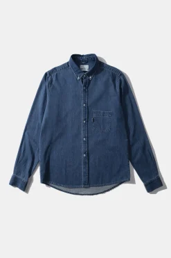 Store Day Shirt Denim Plain Stonewash Men Shirts