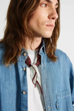 Store Day Shirt Denim Plain Stonewash Men Shirts