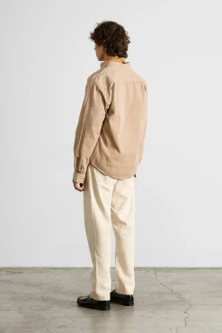 Flash Sale Day Shirt Twill Plain Tan Men Shirts