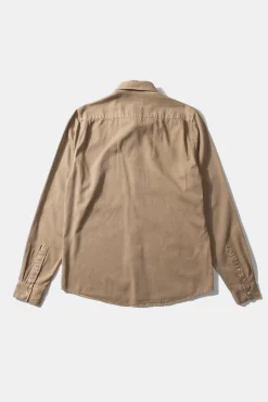 Flash Sale Day Shirt Twill Plain Tan Men Shirts