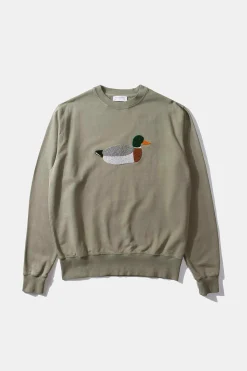Discount Duck Hunt Plain Olive Men Sweatshirts
