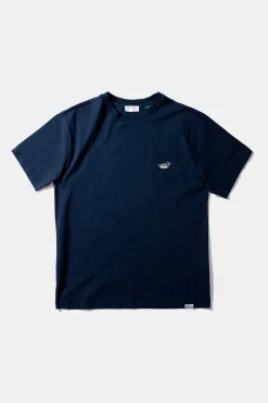 Cheap Duck Patch Plain Navy Men T-Shirts