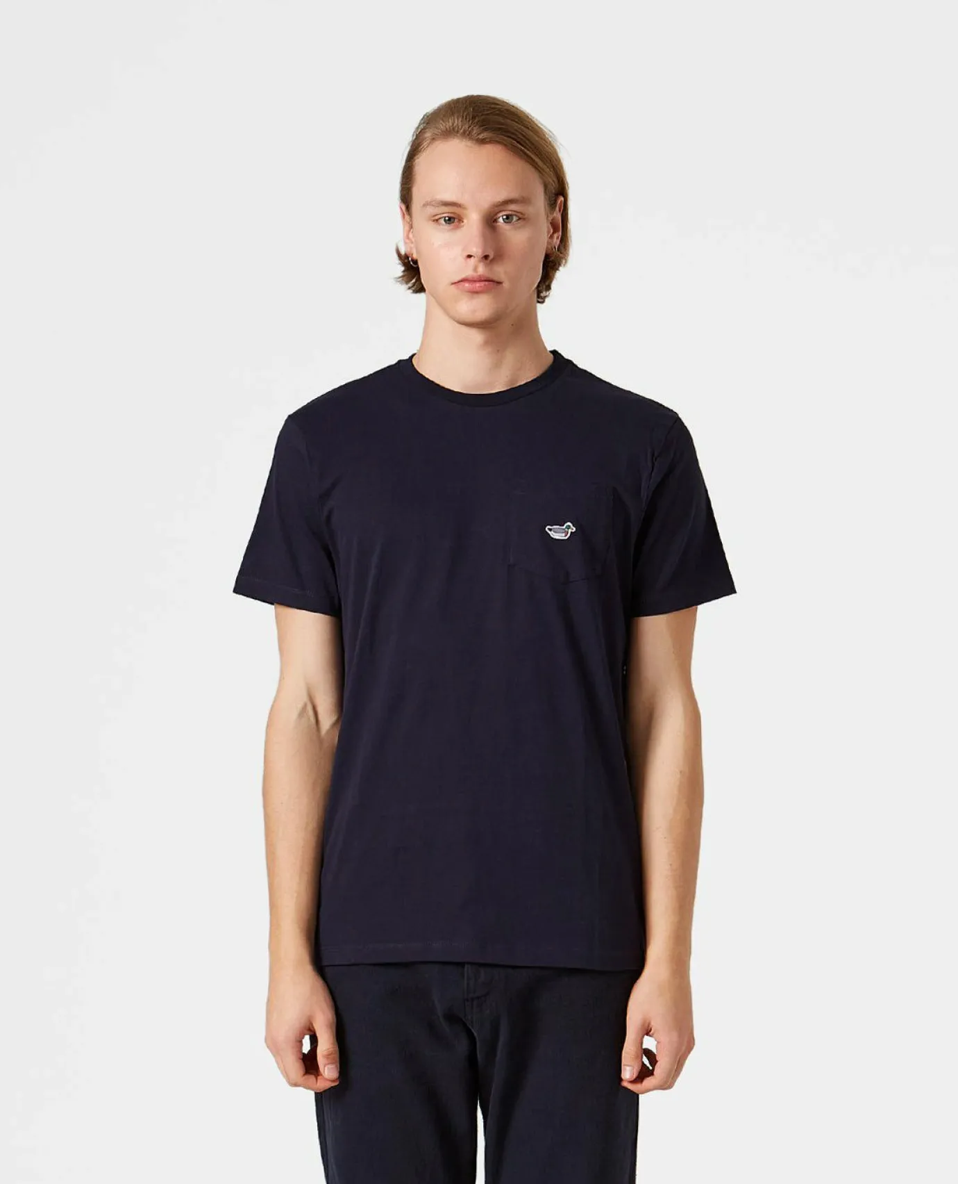 Fashion Duck Patch Tee Ns Plain Navy Men T-Shirts