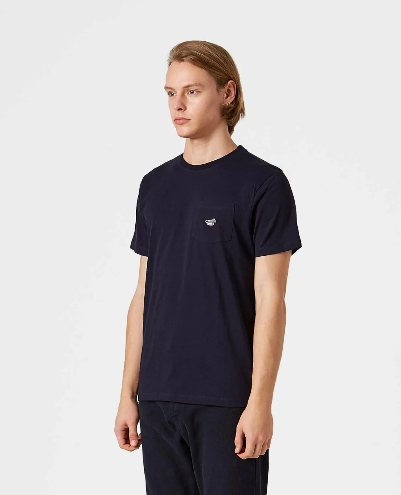 Fashion Duck Patch Tee Ns Plain Navy Men T-Shirts