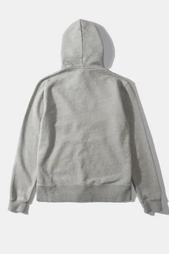 Outlet Duck Patch Zip Hoodie Plain Grey Men Sweatshirts