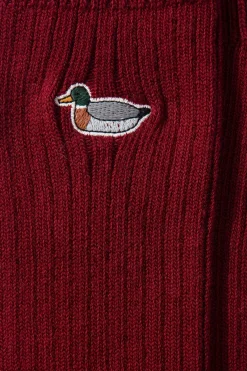 Hot Duck Socks Plain Bordeaux Men Accessories
