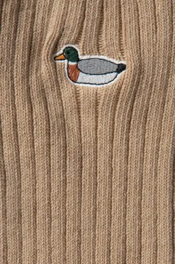 Outlet Duck Socks Plain Tan Men Accessories