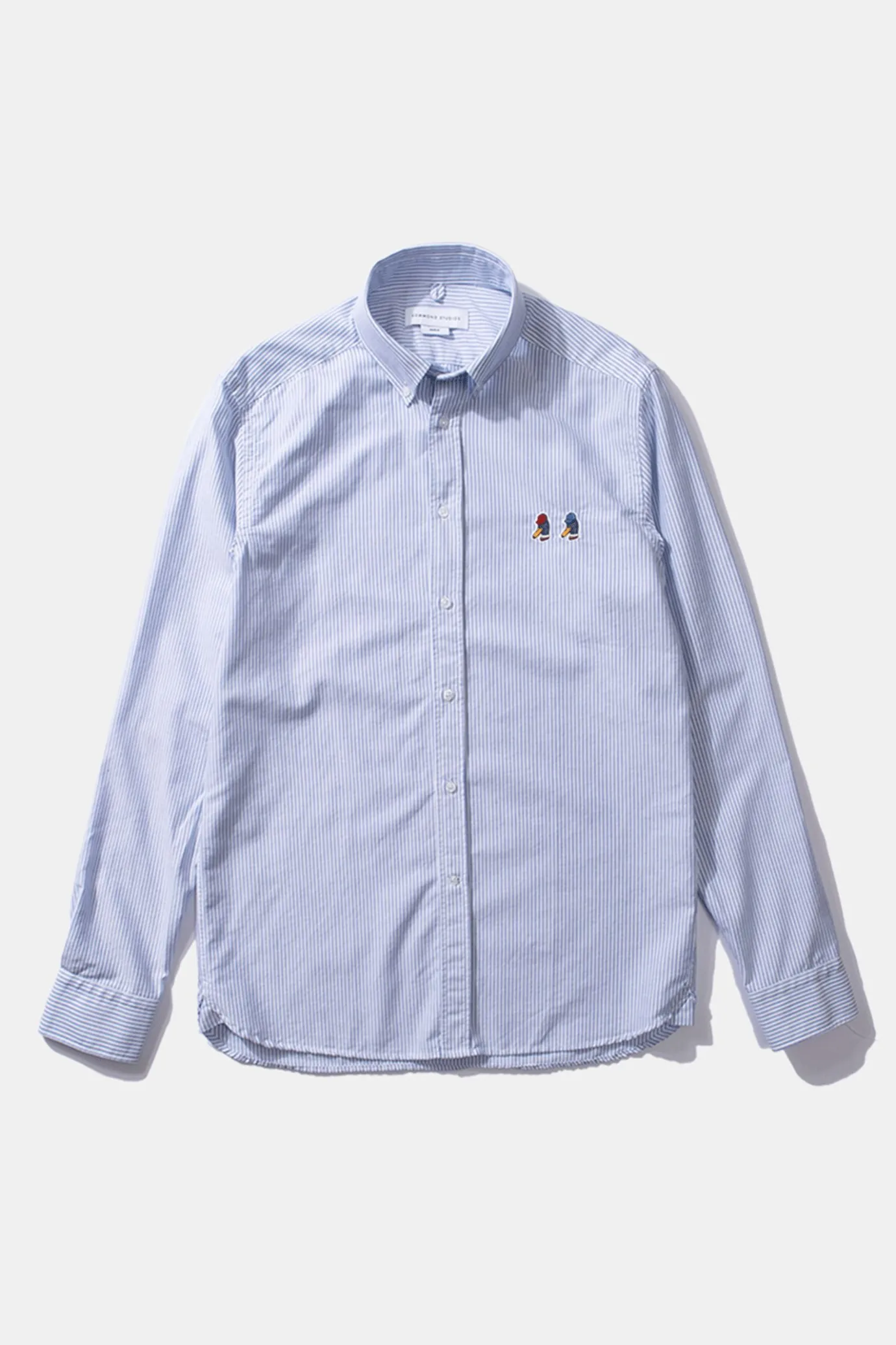 Outlet Duck Vertical Plain Light Blue Men Shirts