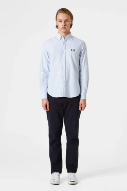 Outlet Duck Vertical Plain Light Blue Men Shirts