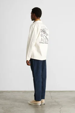 Fashion Embroidery Jacket Plain Off White Men Outerwear