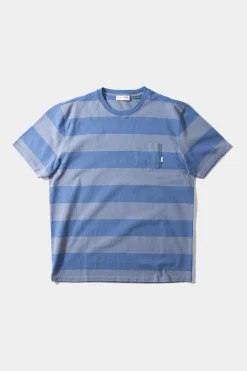 Hot Faran Stripes Plain Blue Men T-Shirts