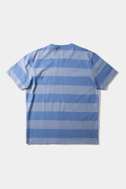 Hot Faran Stripes Plain Blue Men T-Shirts
