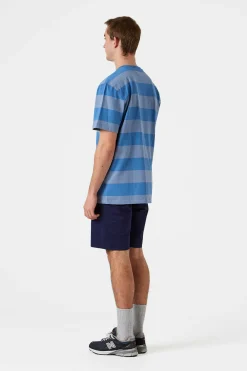 Hot Faran Stripes Plain Blue Men T-Shirts