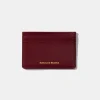 Shop Fold Card Holder Plain Bordeaux Men Accessories