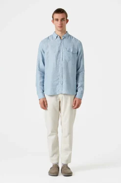 Flash Sale Free Shirt Plain Light Blue Men Shirts