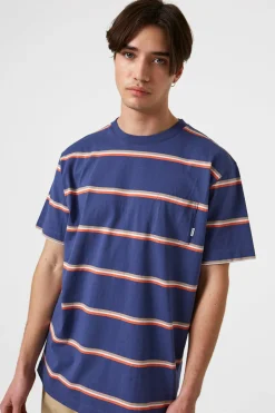 Best Gavin Stripes Plain Navy Men T-Shirts