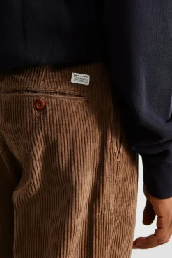 Cheap Jorge Pants Plain Brown Men Trousers