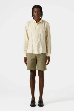 Store Linen Shirt Plain Beige Men Shirts