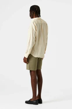 Store Linen Shirt Plain Beige Men Shirts