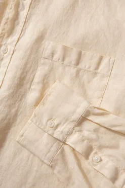 Store Linen Shirt Plain Beige Men Shirts
