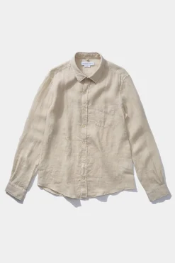 Outlet Linen Shirt Plain Beige Men Shirts