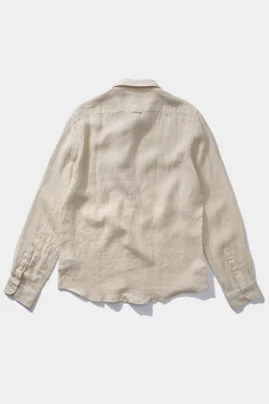 Outlet Linen Shirt Plain Beige Men Shirts