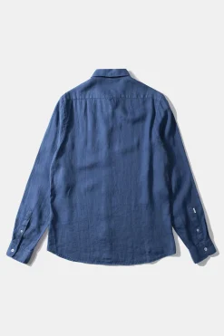 Cheap Linen Shirt Plain Blue Men Shirts