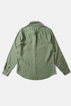 Online Linen Shirt Plain Olive Men Shirts