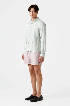 Outlet Linen Shirt Plain Sage Men Shirts