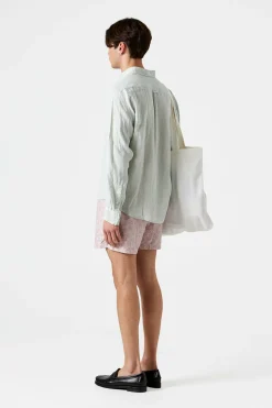 Outlet Linen Shirt Plain Sage Men Shirts