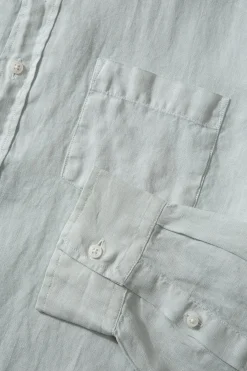 Outlet Linen Shirt Plain Sage Men Shirts