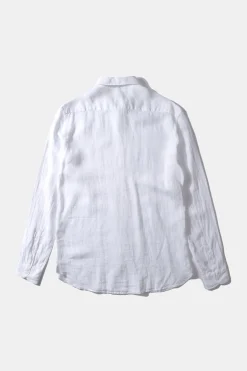 Outlet Linen Shirt Plain White Men Shirts
