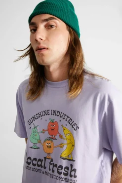New Local Fresh Plain Purple Men T-Shirts