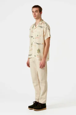 Best Matt Short Sleeve Plain Off White Men Shirts