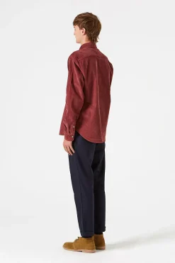 Store Microcord Shirt Plain Brick Men Shirts