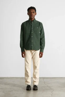 Online Microcord Shirt Plain Dk Green Men Shirts
