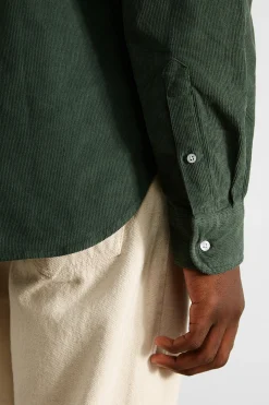 Online Microcord Shirt Plain Dk Green Men Shirts