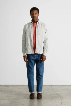 Shop Microcord Shirt Plain Grey Men Shirts